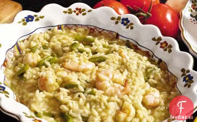 Risotto con Camarones y Espárragos
