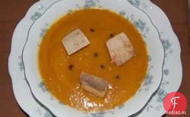 Sopa De Calabaza Asada Con Infusión De Chocolate