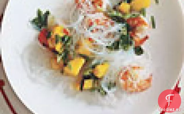 Ensalada de Camarones y Mango con Fideos de Vidrio