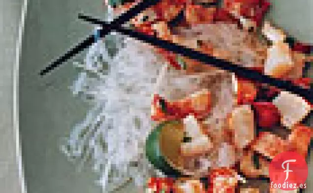 Ensalada de Langosta con Fideos de Cristal y Jícama