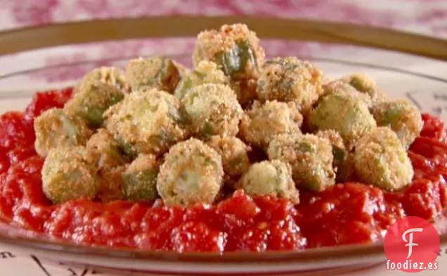 Okra Frita con Tomates