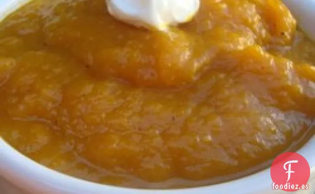 Sopa de Calabaza Asada, Ajo y Manzana