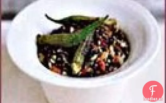 Cebada Negra con Especias Africanas con Okra y Tomates
