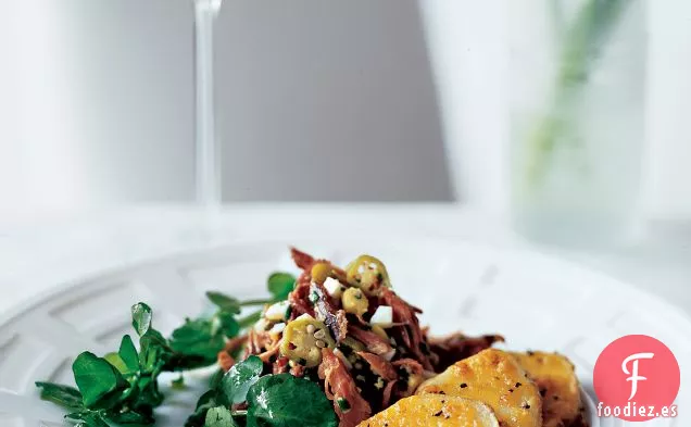 Ensalada de Corvejón de Jamón con Salsa de Ocra en Escabeche