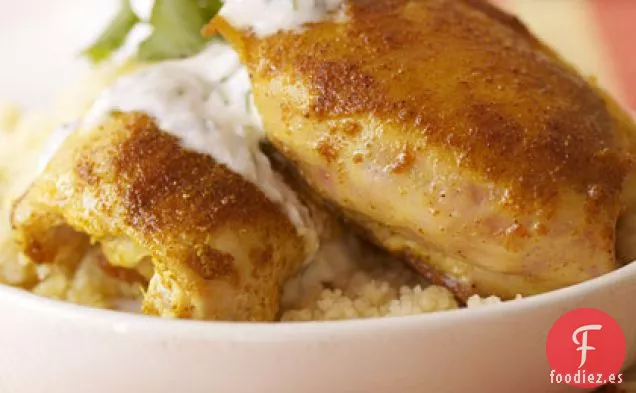 Muslos de Pollo con Especias con Salsa de Yogur