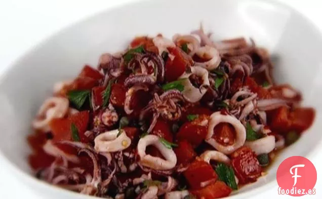 Ensalada de Calamares, Tomate y Alcaparras