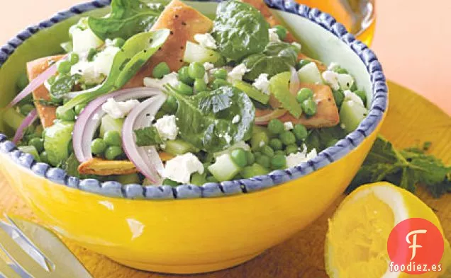 Ensalada de Pan de Pita y Guisantes