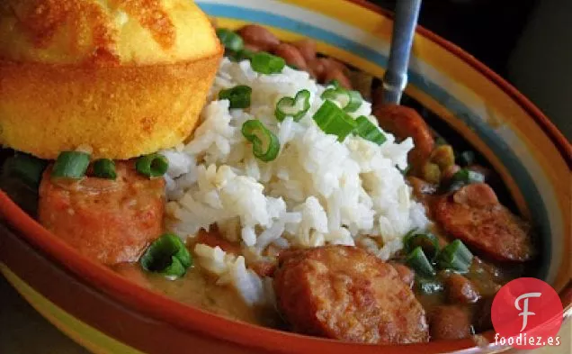 Cena de Frijoles Rojos y Arroz