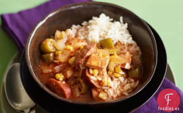 Pollo Cajún Y Sopa De Andouille