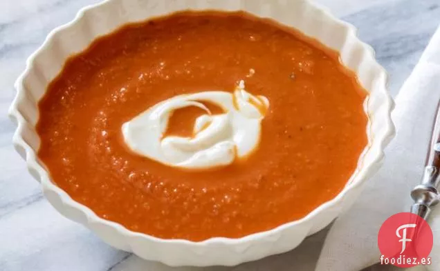 Sopa de Tomate Fría con Aroma a Naranja