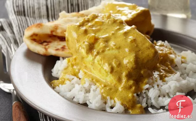 Curry Cremoso de Fletán con Especias Indias