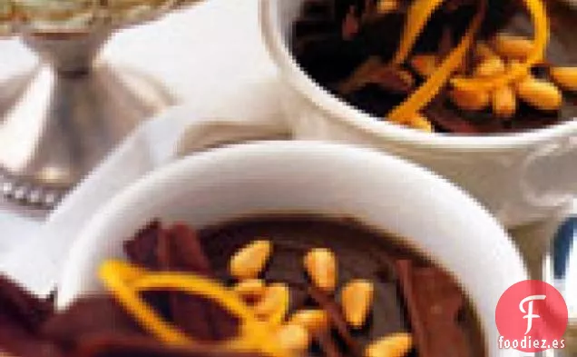 Pudín de Chocolate Espresso con Piñones: Sanguinaccio