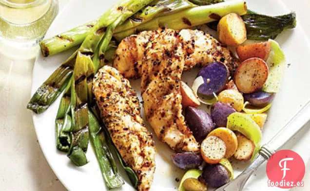 Pollo a la Parrilla y Patatas Nuevas