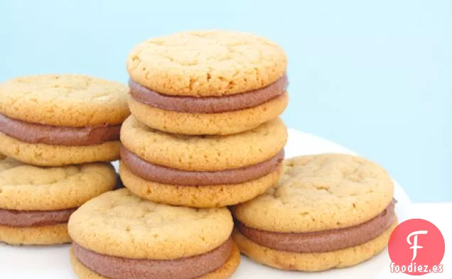 Galletas Tipo Sándwich De Mantequilla De Maní Con Relleno De Chocolate Con Leche