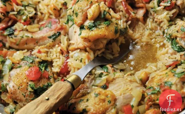 Receta de Perloo de Pollo y Maní