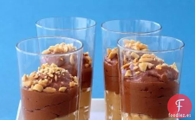 Parfait de chocolate con mantequilla de maní