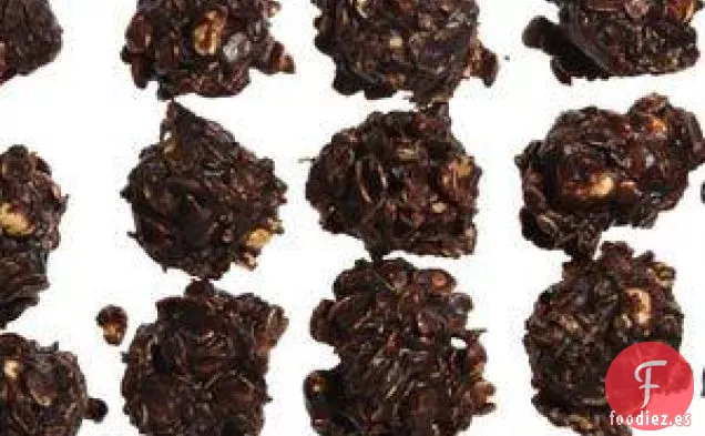 Galletas De Chocolate, Mantequilla De Maní Y Avena sin hornear