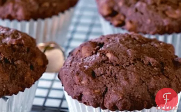 Muffins con Chispas de Mantequilla de Maní Fudgey