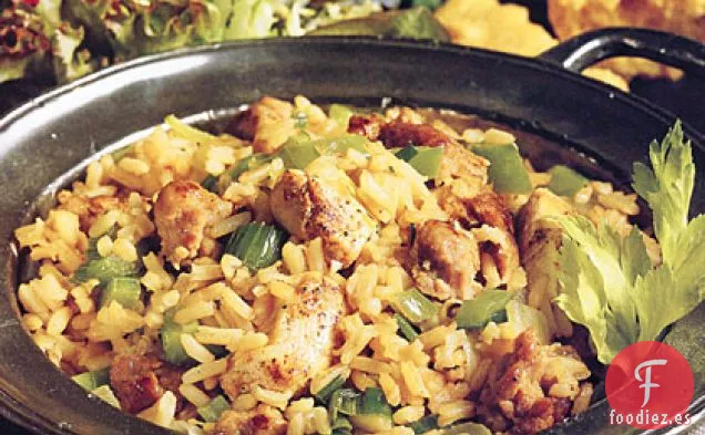 Jambalaya de Salchichas de Pollo