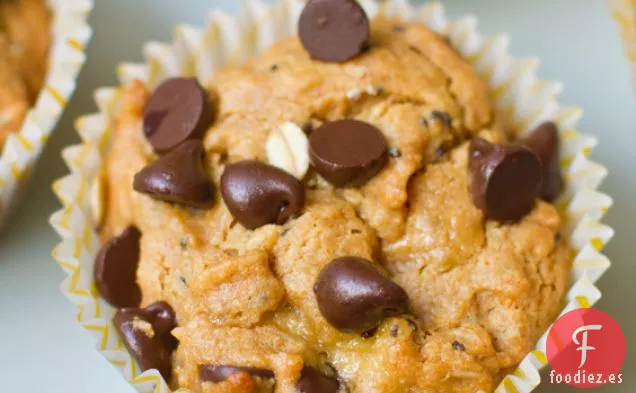 Muffins con Chispas de Chocolate y Mantequilla de Maní