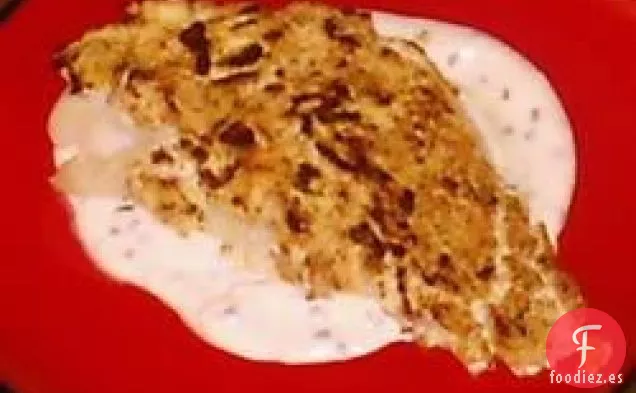 Fletán a la Parrilla con Corteza de Queso de Cabra