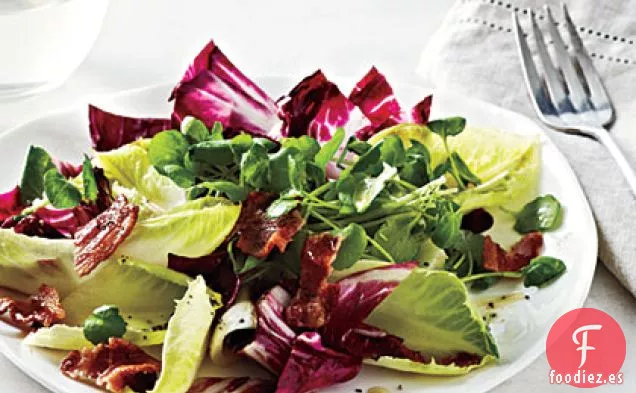 Ensalada de Escarola y Berros con Aderezo de Sidra de Tocino