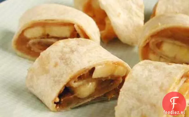 Espirales de Mantequilla de Maní y Plátano