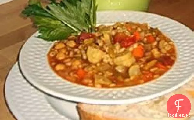 Sopa de Cebada de Verduras de Vaso de Precipitados