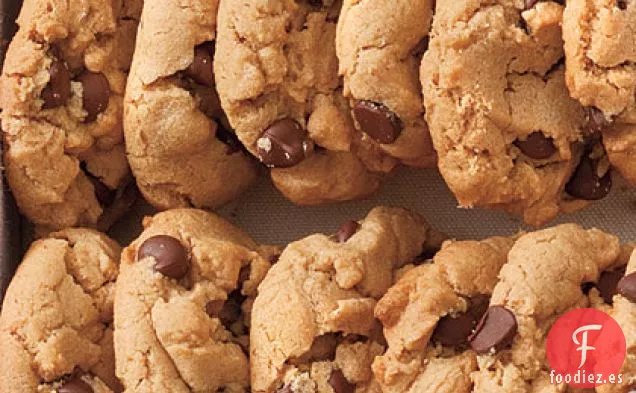 Galletas con Chispas de Chocolate y Mantequilla de Maní Sin Harina