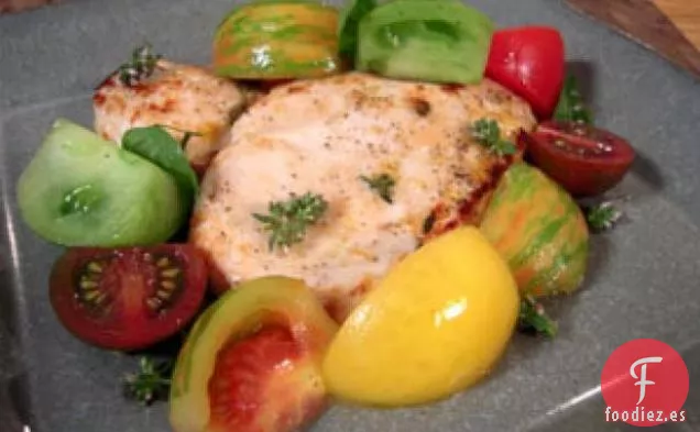 Pollo al Limón y Tomillo con Ensalada de Tomate de Herencia