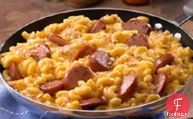 Sartén Macarrones con queso y Kielbasa