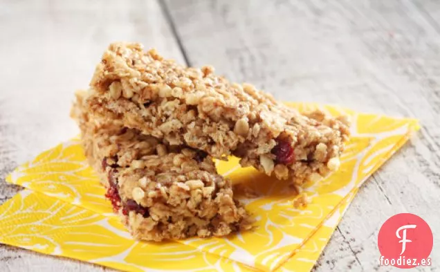 Barras de Granola de Mantequilla de Maní sin hornear