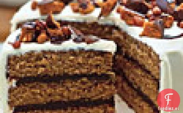 Pastel de Mantequilla de Cacahuete y Chocolate con Queso Crema y Glaseado de Dedo de Mantequilla