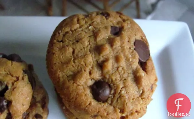 Galletas con Chispas de Chocolate y Mantequilla de Maní Sin Harina