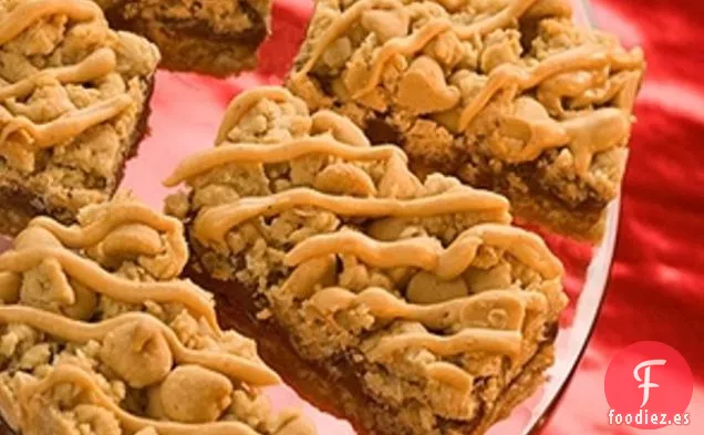 Barras de Avena Rellenas de Mantequilla de Maní y Chocolate