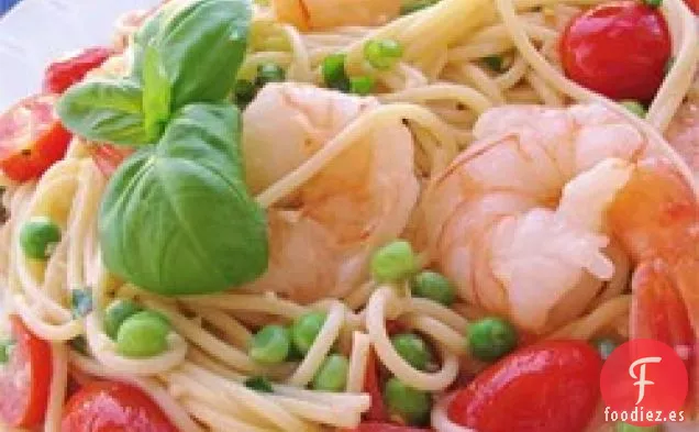 Camarones y Guisantes de Azúcar