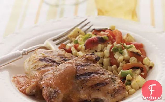 Muslos de Pollo con Salsa de Chipotle y Melocotón