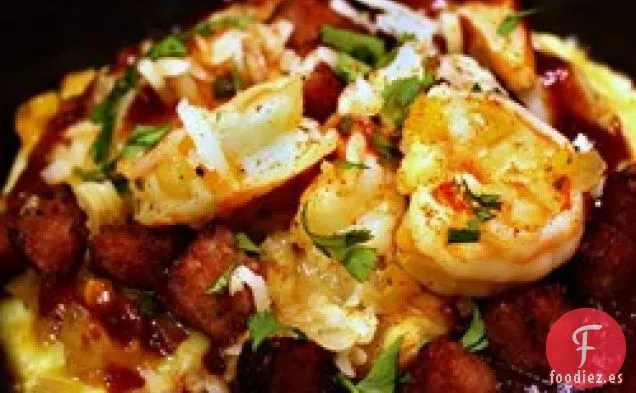 Camarones y Sémola Con Kielbasa