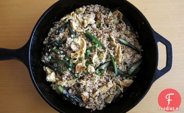 Espárragos Morados + Arroz Frito con Huevo