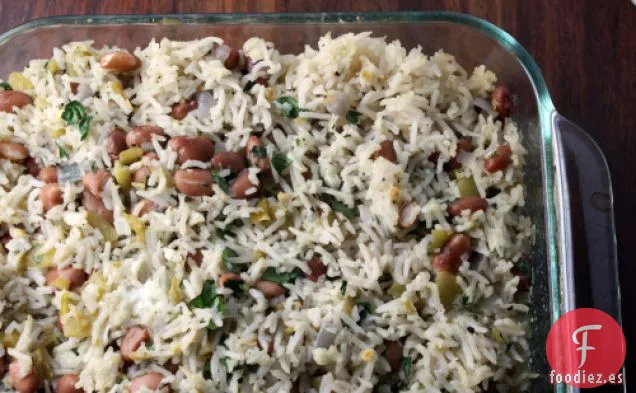Arroz Al Horno Con Chiles Y Frijoles Pintos
