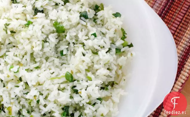 Arroz De Cilantro De Cebolleta Con Habaneros Y Lima