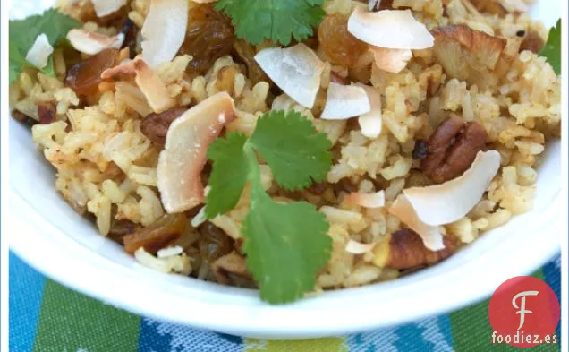 Arroz Con Nueces Y Coco Con Pasas Doradas Y Nueces Pecanas