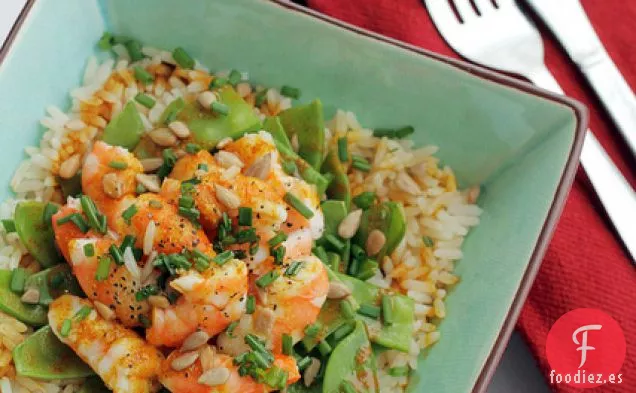 Gambas, Vendas De Sarna Y Arroz Al Curry