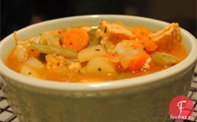 Sopa de Verduras de Pollo con Bajo Contenido de Grasa