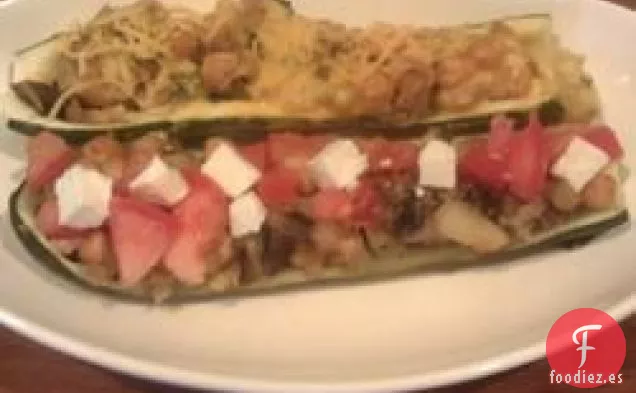 Calabacín con Relleno de Garbanzos y Champiñones