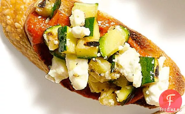 Calabacín y Bruschetta de Harissa