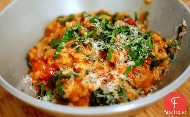 Risotto De Tomate Y Salchicha