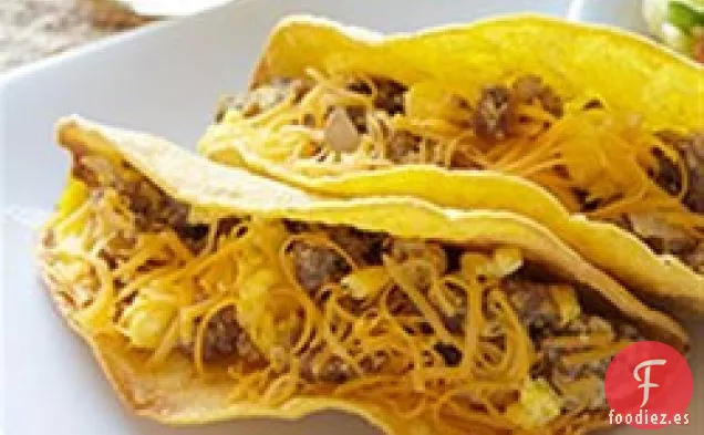 Tacos de Desayuno de Bisonte Molidos con Salsa de Piña