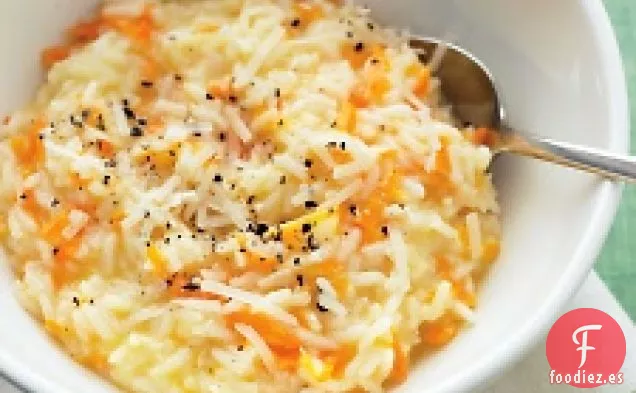 Risotto de zanahoria y queso parmesano