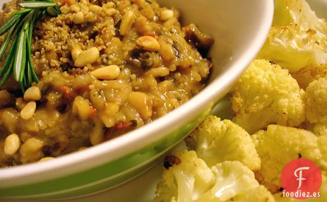 Risotto De Tomate Y Champiñones Secados Al Sol